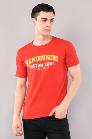 Men's BANDOOKCHI Cotton T-Shirt (Red)
