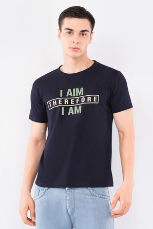 Men's I AIM Cotton T-Shirt (Navy Blue)